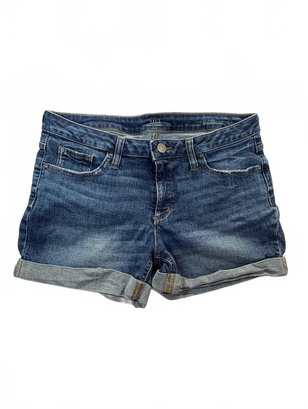 a.n.a. Women’s Denim Shorts Size 8 Short Cuffed Stretch Jean Shorts